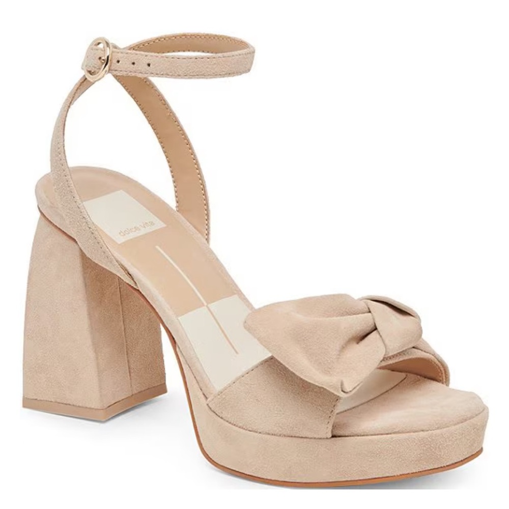 NWT Dolce Vita Women's Tan Suede Bow Sandals Size 8.5